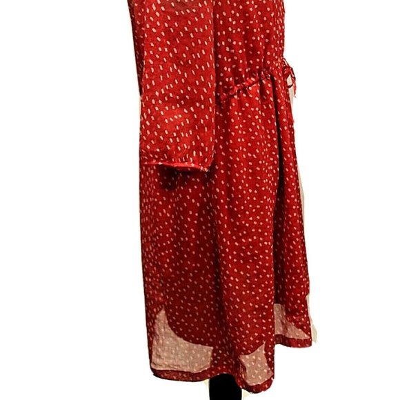 OLD NAVY Red & White Polka Dot Drawstring Dress - Picture 7 of 8